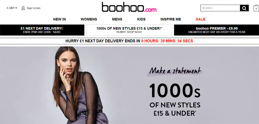 boohoo official website