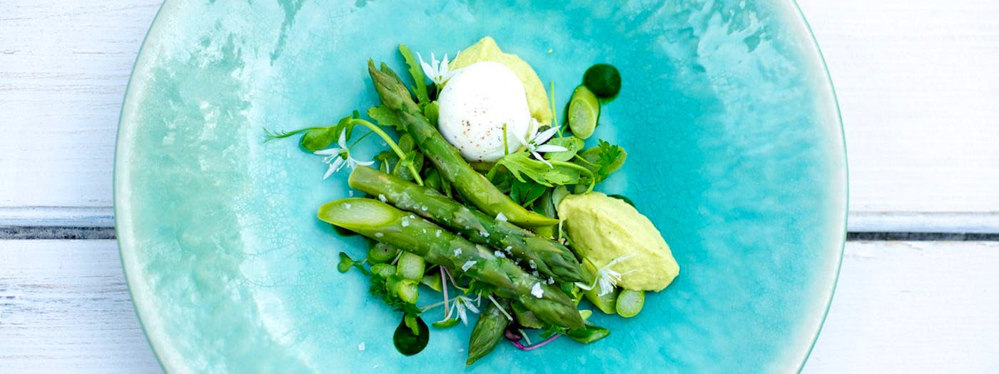 Spring Recipes British Larder Asparagus and Pheasant Egg
