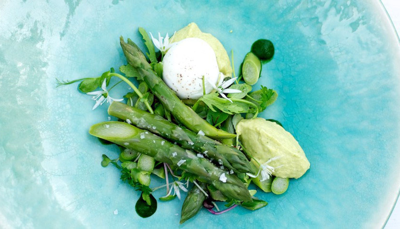 Spring Recipes British Larder Asparagus and Pheasant Egg
