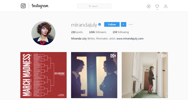 Miranda July on Instagram