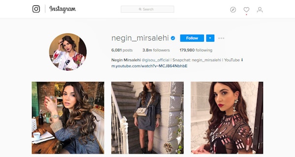 Negin Mirsalehi on Instagram