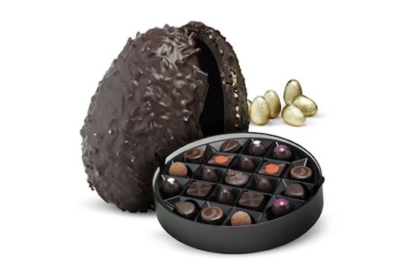 Ostrich Egg by Hotel Chocolat This life-sized ostrich egg comes with a tray of 27 chocolates including pralines, truffles, caramels, patisserie and more adding up to more than a kilo of chocolate. Try and share now. £75