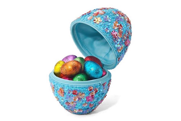 Beaded Easter Egg by Godiva Hide that Dairy Milk egg from Tesco, this showstopper comes in a beaded egg box to reveal individually-wrapped milk, dark and white chocolate Easter eggs. A table centerpiece to put others to shame. £45