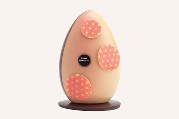 Fondant Egg by Pierre Marcolini Available exclusively in store, this posh chocolate egg is filled with 22 miniature eggs and 6 bells and caramel animals. “May have an adverse effect on activity in children,” says the website. £50