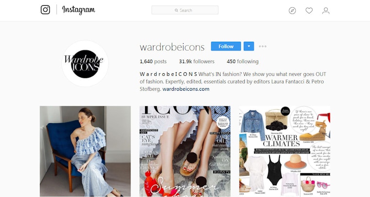 Wardrobe Icons on Instagram