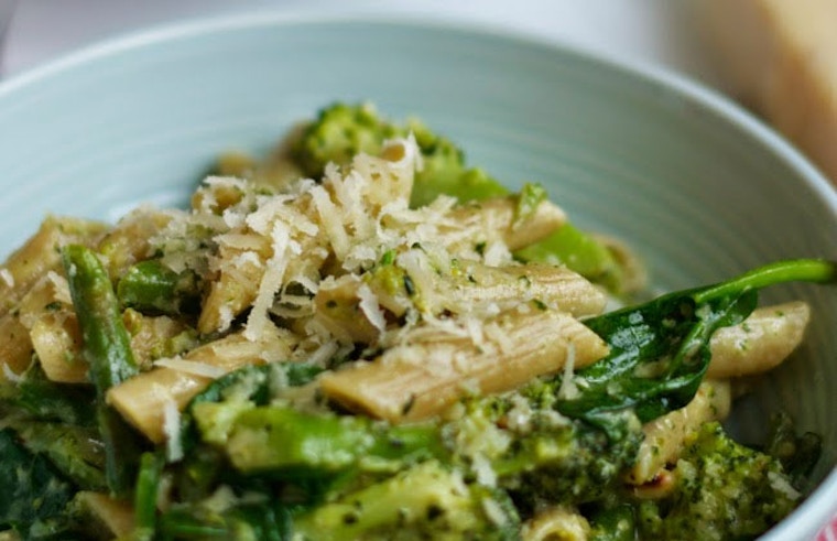 Asparagus Broccoli and Spinach Pasta by Well-Worn Whisk