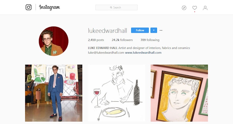 Luke Edward Hall on Instagram