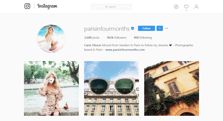 Paris in Four Months on Instagram