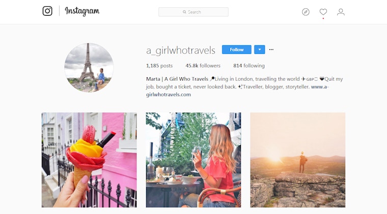 A Girl Who Travels on Instagram