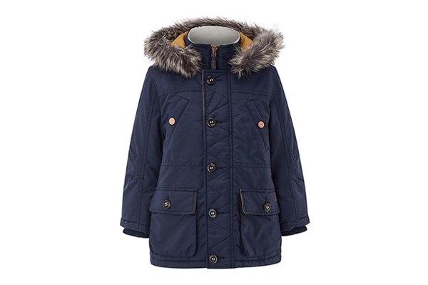 Navy Parka Coat Winter is coming. Keep your boy warm and dry in this Nat Navy Park coat. We love the mustard lining while the teachers will appreciate its navy outer.
