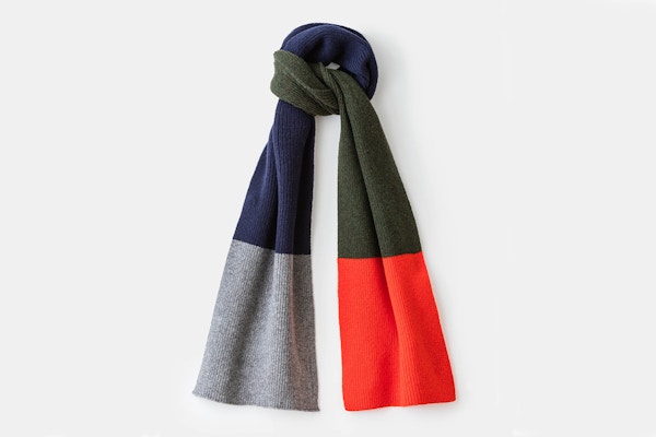 Boden Buying clothes that fit him is a battlefield. Get him looking dapper in this chunky lambswool multi stripe colour block scarf from Boden.