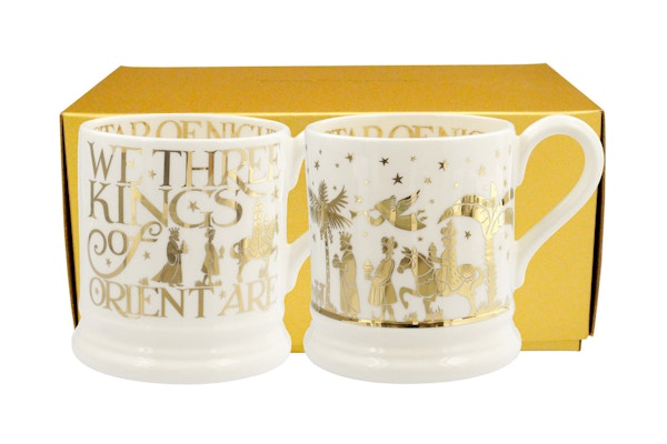 Emma Bridgewater A gift for a wise man, this beautifully boxed pair of equally beautiful gold Three Kings mugs is sure to impress over Christmastide.