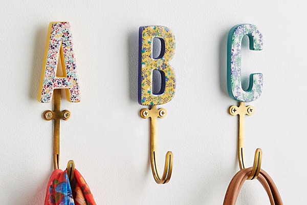 Anthropologie This year’s collaboration between Anthropologie and Liberty was mega news! For starters, we love these monogram hooks.