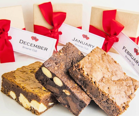 The Shortbread Gift Company A monthly delivery of gooey chocolatey handmade brownies made from the finest ingredients. Choose from twelve flavours to be popped through the letterbox. Three, six or twelve month subscription. From £8.50 per month.