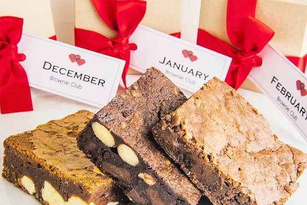 The Shortbread Gift Company A monthly delivery of gooey chocolatey handmade brownies made from the finest ingredients. Choose from twelve flavours to be popped through the letterbox. Three, six or twelve month subscription. From £8.50 per month.