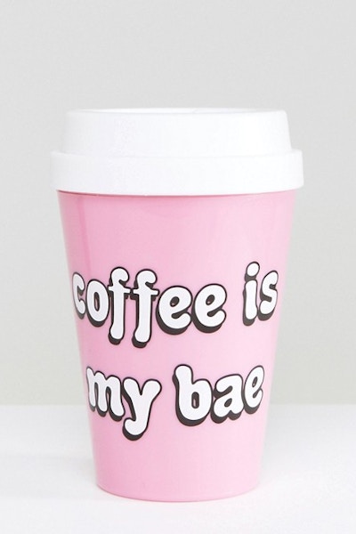 ASOS Did you know that this site doesn’t stop at fashion? Their gift list is jammed pack with funky homewares kit like this sassy travel mug.