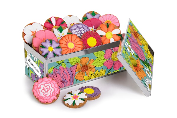 Biscuiteers Why send flowers when you can send biscuits, especially beautiful hand-iced ones, all presented in a luxe biscuit tin. Enjoy a fabulous £5 off the Bouquet Luxe tin, quoting code GWG5 at checkout. Ends midnight 8 Mar.