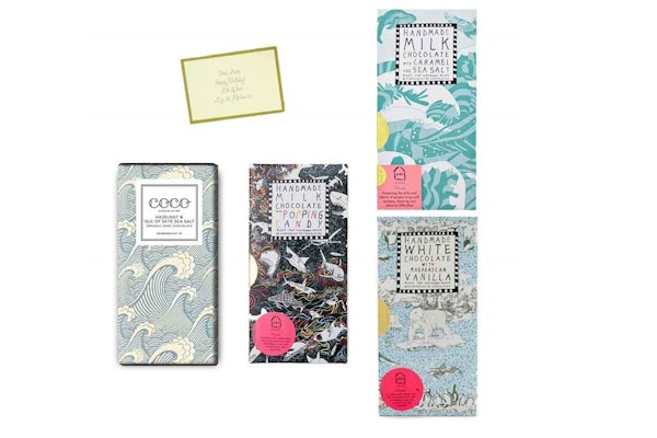 CHOCOLATE BOX Beautifully packaged and totally indulgent, this gift box of quality chocolate bars from Coco Chocolatier and Arthouse Meath is sure to put a spring in anybody’s step.