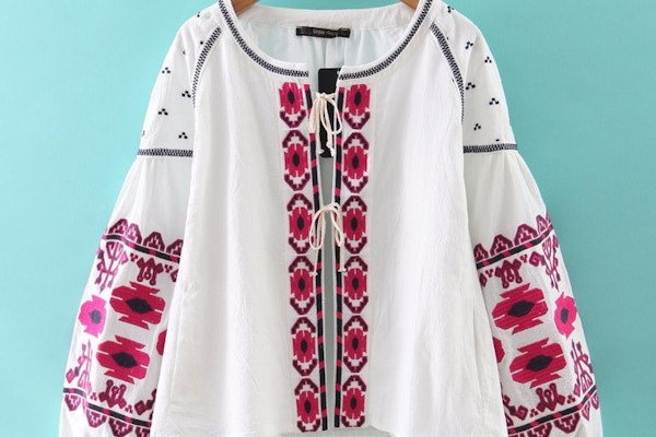 Pink and White Embroidered Cotton Jacket, £48 