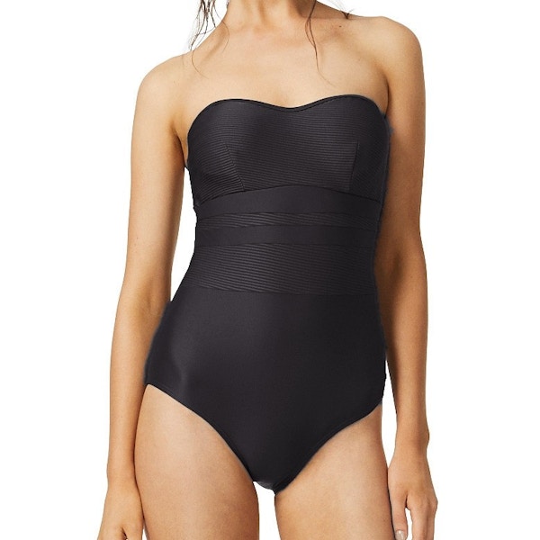 Moontide Bandeau Swimsuit Prancing around by the pool will be a pleasure in this timeless and flattering one-piece.