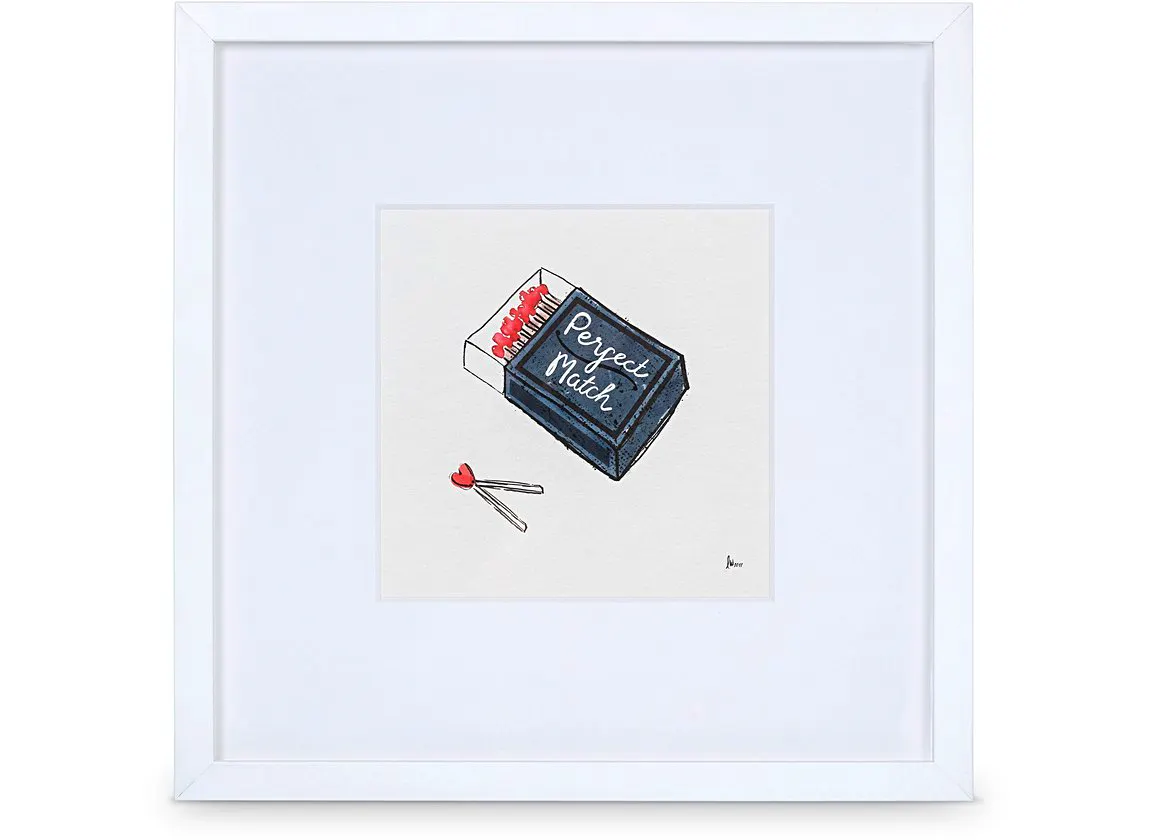 Oliver Bonas If home is where the heart is, the Perfect Match Wall Art will make a charming addition to the bride and groom's home, with its playful take on a romantic phrase.
