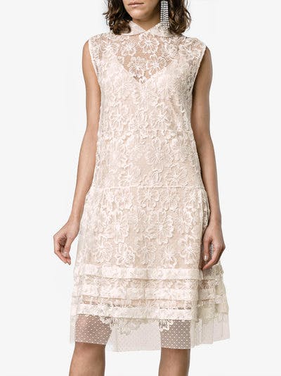 Sleeveless Lace Midi Dress by Miu Miu Browns Fashion, £2070