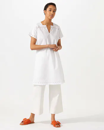 Cut Out Embroidery Beach Dress