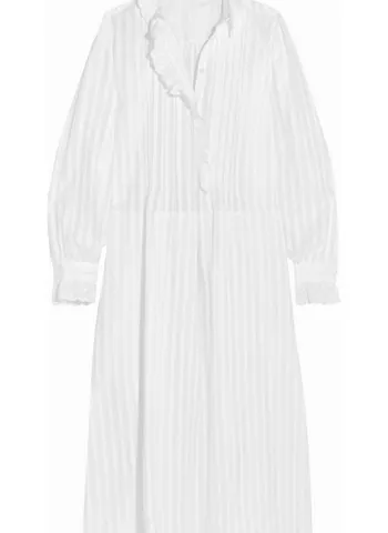 Sonia Rykiel Broderie Anglaise Trimmed Shirt Dress