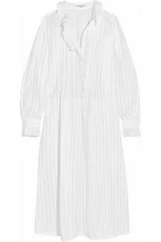 Sonia Rykiel Broderie Anglaise Trimmed Shirt Dress