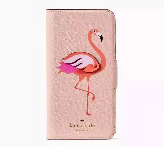 Flamingo Applique Folio iPhone X-Case Kate Spade, £85