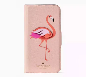 Flamingo Applique Folio iPhone X-Case