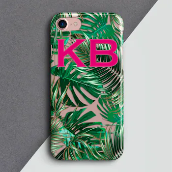 Clear Palm Leaf Personalised Phone Case