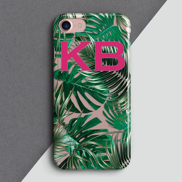 Clear Palm Leaf Personalised Phone Case Koko Blossom, £14.95