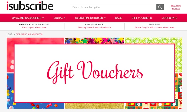 Best Sites for Gift Vouchers - iSubscribe
