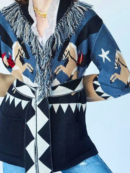 Short Sunrise Rodeo Cardi-Coat £445, Hayley Menzies