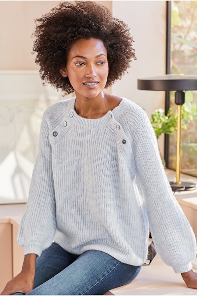 Button Shoulder Jumper With Alpaca £119, The White Company