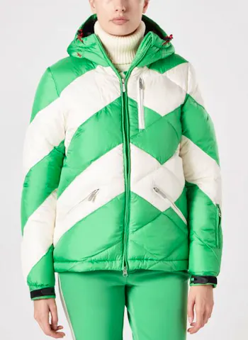 Women’s Ski Jacket in Nordic Green Snow White