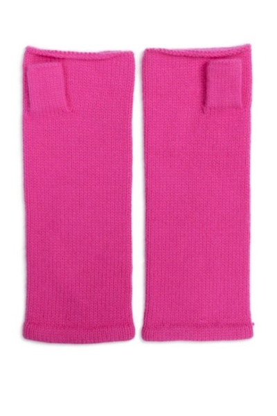 Cashmere Wrist Warmers in Neon Pink £45, Bricks & Stitches