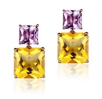 Xtra Star Mystique Citrine & Amethyst Earrings