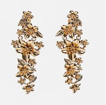 Metal Floral Earrings