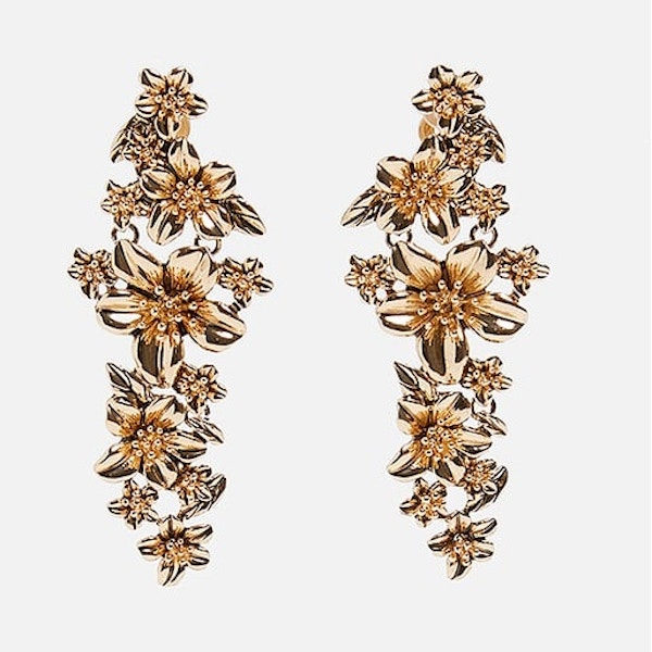 Metal Floral Earrings £12.99, Zara