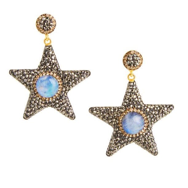 Moonstone Star Earrings £120, My Soru