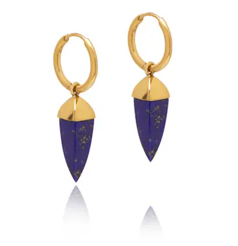 Lapis Lazuli Spike Hoop Earrings