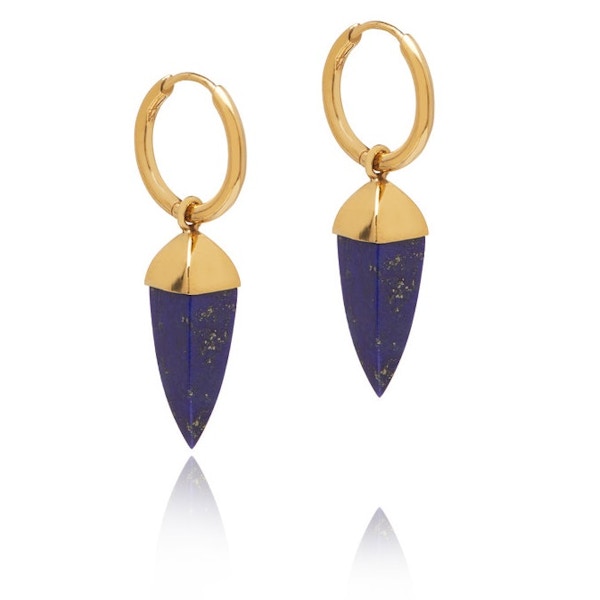 Lapis Lazuli Spike Hoop Earrings £180, Theodore Warre