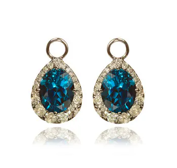 18ct Gold White Topaz Diamond Earrings