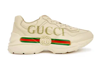 Gucci Rhyton Logo Print Leather Trainers