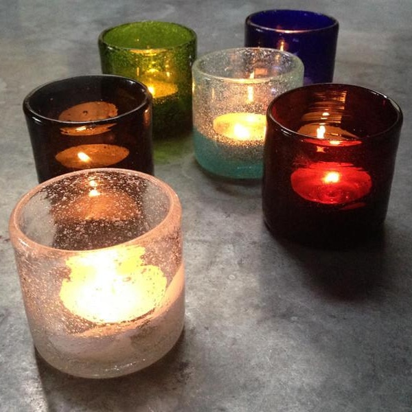 British Colour Standard How magical would these glass tea lights look set on an outdoor table, one summer eve? £20 (set of six)