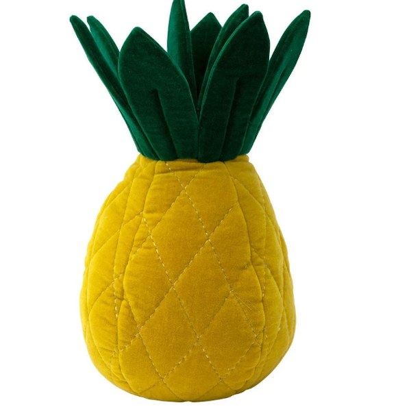 Pineapple Velvet Cushion - £ - Meri Meri This brilliant velvet yellow cushion will inject some serious fun and colour into any child’s room.