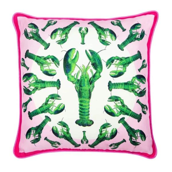 Lobster King Silk Cushion - £95 – Mint & May We have recently come across Mint & May and are already hooked. These striking lobster silk cushions immediately caught our eye!