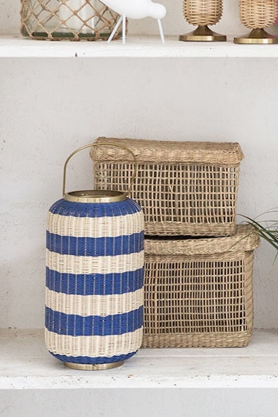 Tall Wicker Hurricane - £50 – Amara Being somewhat partial to rattan, as well as anything striped, this ticks many a box.